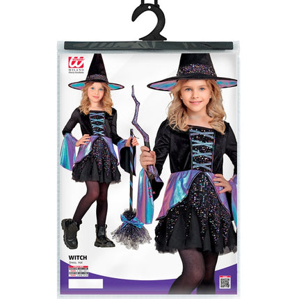 Costume da strega bambino nero multicolore