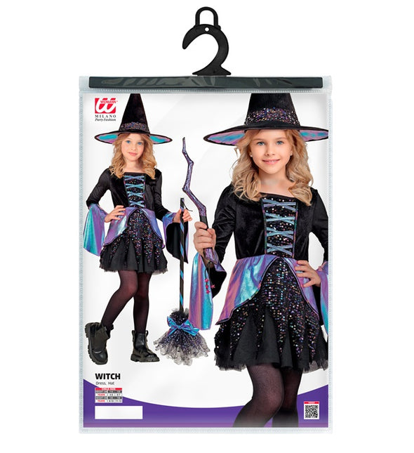 Costume da strega bambino nero multicolore