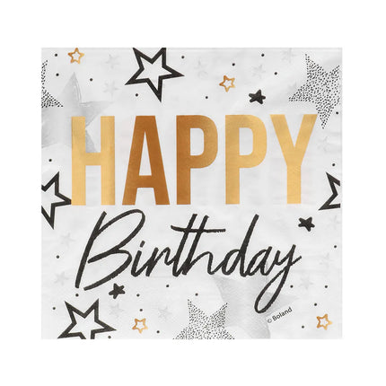 Set di 20 tovaglioli di carta "Happy birthday" (33 x 33 cm)