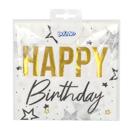 Set di 20 tovaglioli di carta "Happy birthday" (33 x 33 cm)