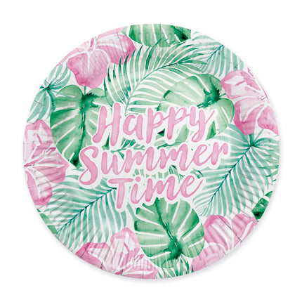Insegne verdi e rosa "Happy Summer Time" 23 cm