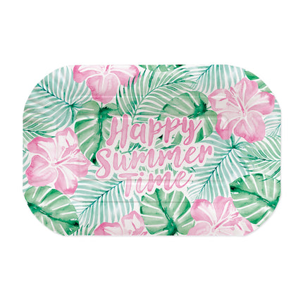 Piatto da portata verde e rosa "Happy Summer Time", 2 pezzi