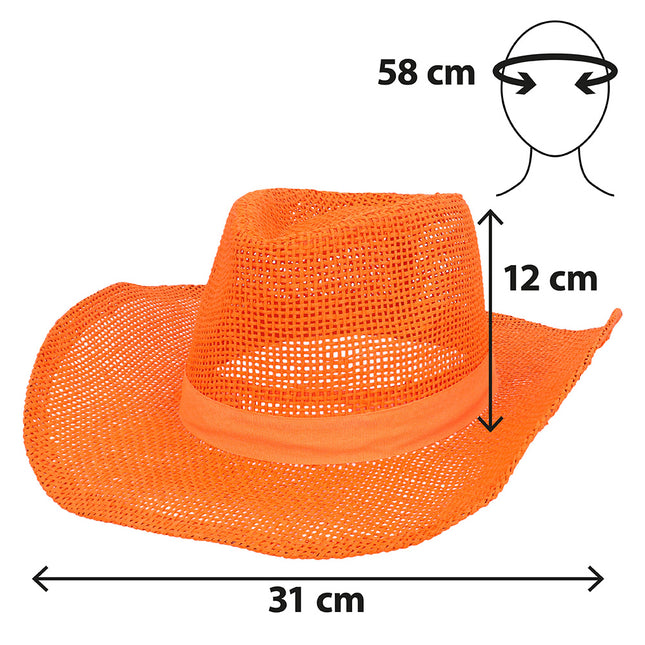 Cappello di paglia da cowboy arancione