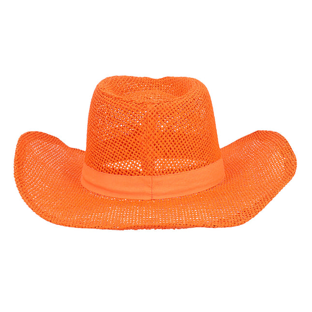 Cappello di paglia da cowboy arancione