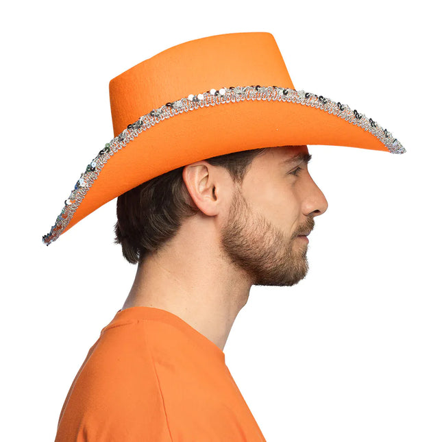 Cappello da cowboy Arancione Uv Blacklight