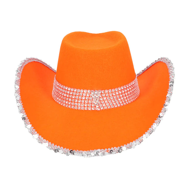 Cappello da cowboy Arancione Uv Blacklight