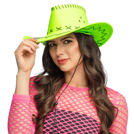 Cappello da cowboy Savanne verde neon UV
