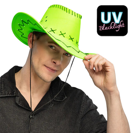 Cappello da cowboy Savanne verde neon UV