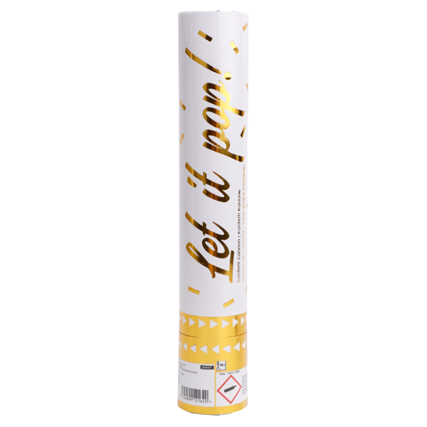 Cannone di coriandoli d'oro in foil 28 cm