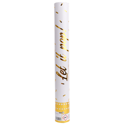 Cannone di coriandoli d'oro in foil 40 cm