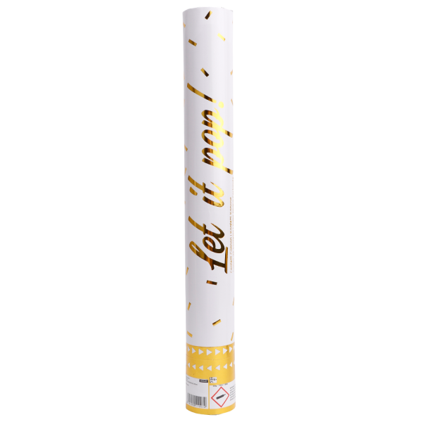 Cannone di coriandoli d'oro in foil 40 cm