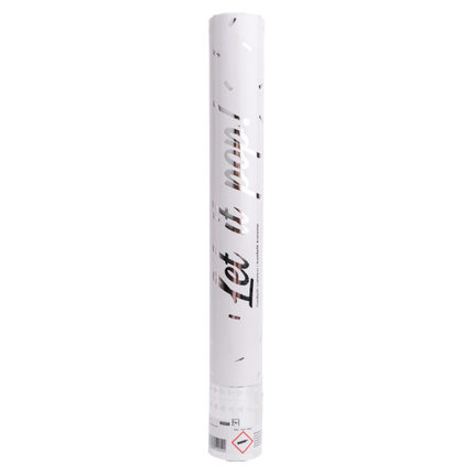 Cannone di coriandoli d'argento in foil 40 cm