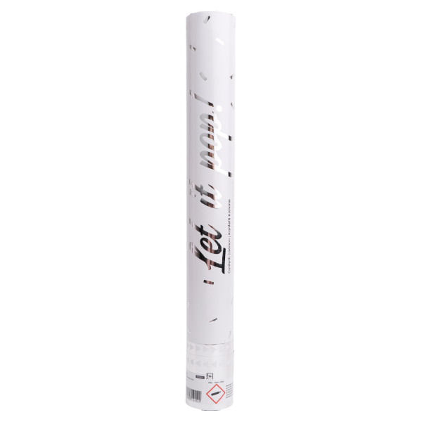 Cannone di coriandoli d'argento in foil 40 cm