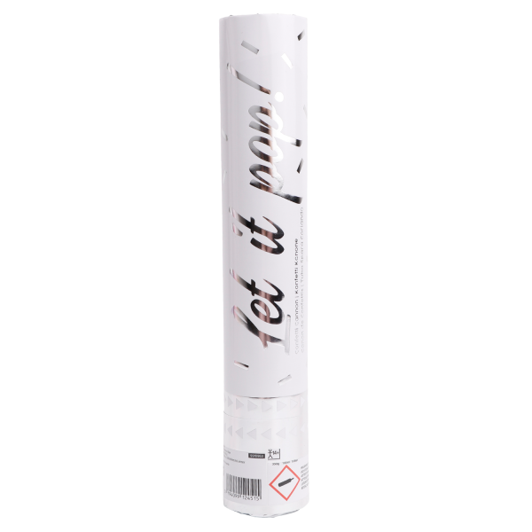 Cannone di coriandoli d'argento in foil 28 cm