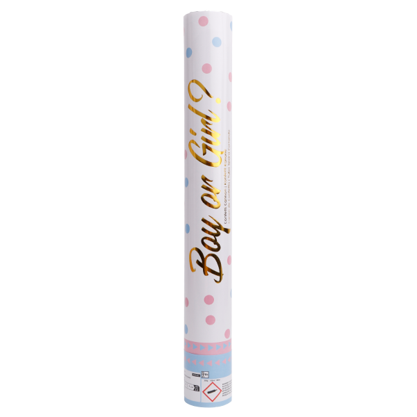 Cannone di coriandoli per la rivelazione di genere azzurro 40 cm