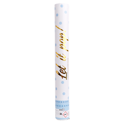 Cannone di coriandoli azzurro 40 cm