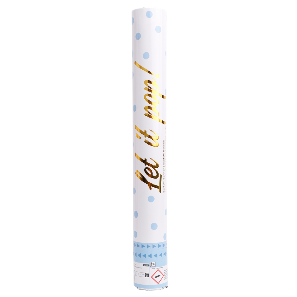 Cannone di coriandoli azzurro 40 cm
