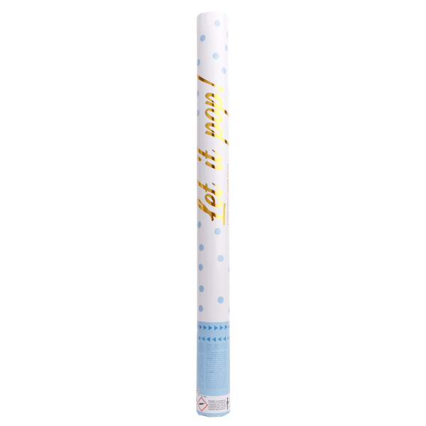 Cannone di coriandoli azzurro 60 cm