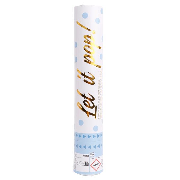 Cannone di coriandoli azzurro 28 cm