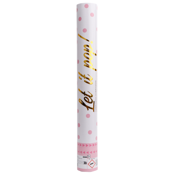 Cannone di coriandoli rosa chiaro 40 cm