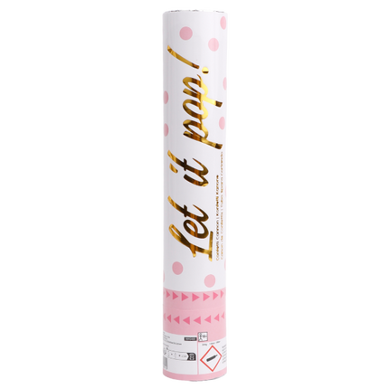 Cannone di coriandoli rosa 28 cm
