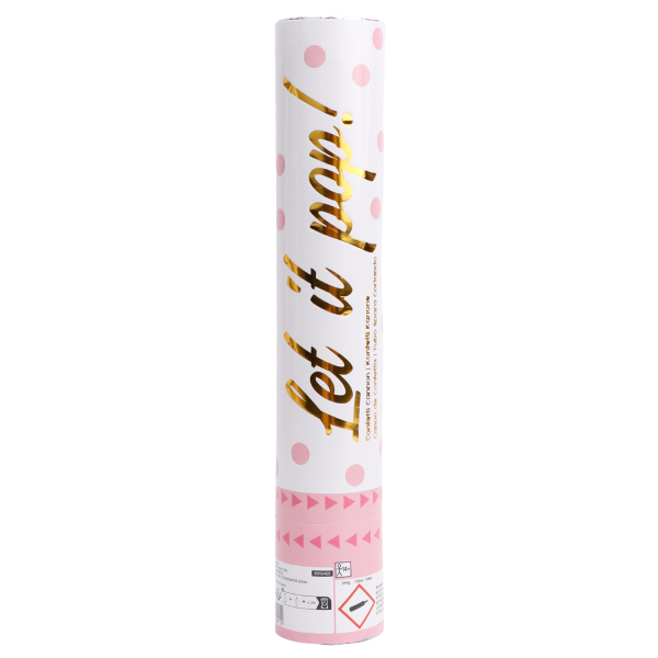 Cannone di coriandoli rosa 28 cm