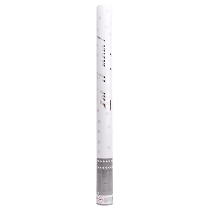 Cannone di coriandoli bianco rotondo da 60 cm