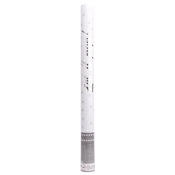 Cannone di coriandoli bianco rotondo da 60 cm