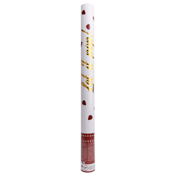 Cannone di coriandoli rossi da 60 cm