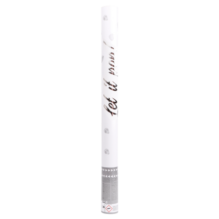 Cannone di coriandoli bianchi da 60 cm