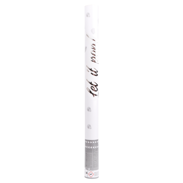 Cannone di coriandoli bianchi da 60 cm