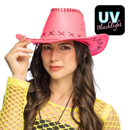 Cappello da cowboy Savanne rosa neon UV