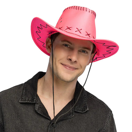 Cappello da cowboy Savanne rosa neon UV