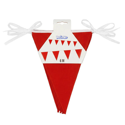 Ghirlanda di bandierine in poliestere rossa (26 x 18 cm) (6 m)