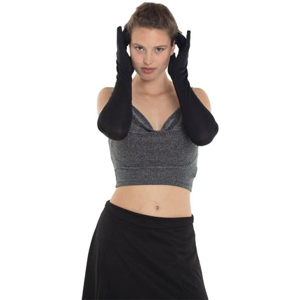 Guanti lunghi neri da donna