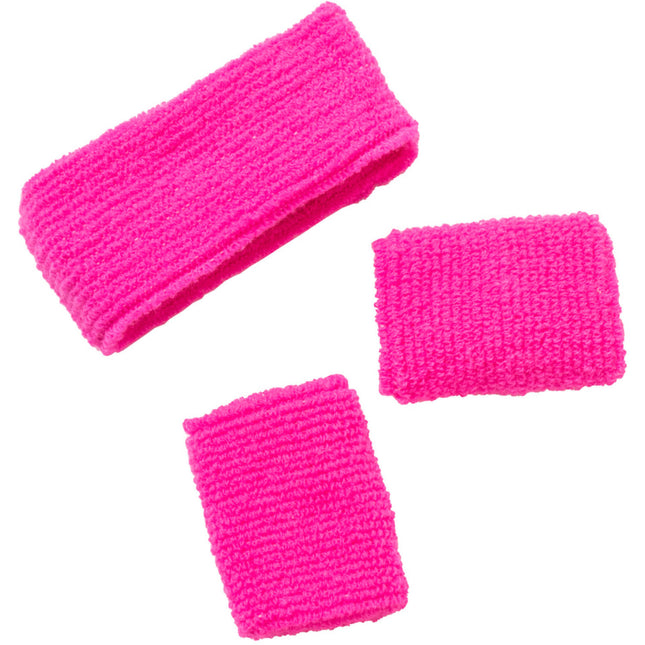 Fasce elastiche rosa neon - 3 pezzi