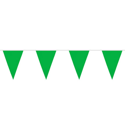 Ghirlanda di bandierine in poliestere verde (26 x 18 cm) (6 m)