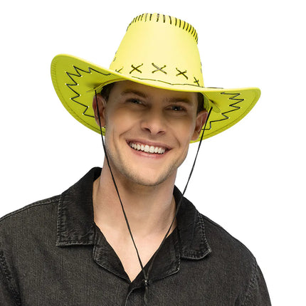 Cappello da cowboy Savanne giallo neon UV
