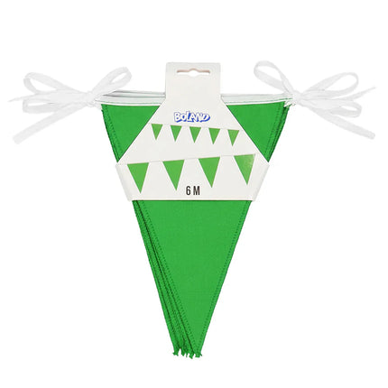 Ghirlanda di bandierine in poliestere verde (26 x 18 cm) (6 m)