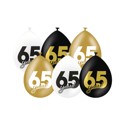 65 Jaar Ballonnen 30cm 6st - Partywinkel - 8716764241536