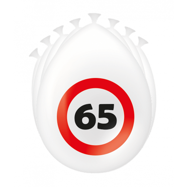 65 Jaar Ballonnen Verkeersbord 30cm - Partywinkel - 8716764235269