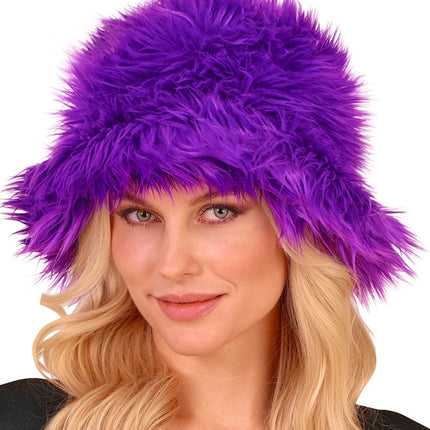 CAPPELLO A SECCHIELLO IN PELUCHE VIOLA