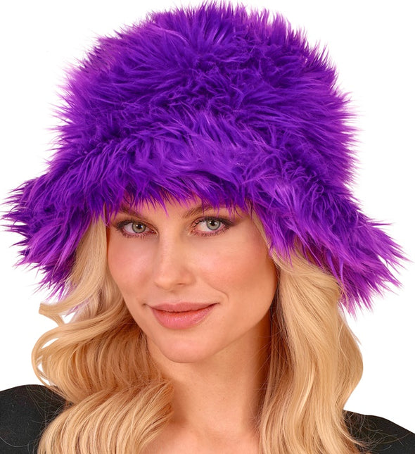CAPPELLO A SECCHIELLO IN PELUCHE VIOLA