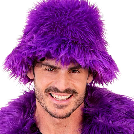 CAPPELLO A SECCHIELLO IN PELUCHE VIOLA
