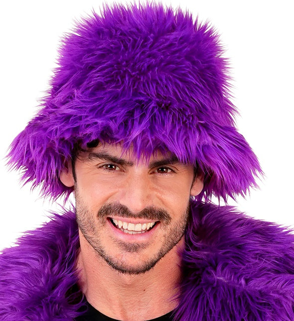 CAPPELLO A SECCHIELLO IN PELUCHE VIOLA