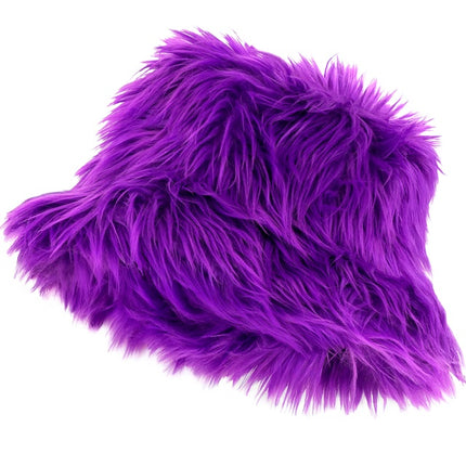 CAPPELLO A SECCHIELLO IN PELUCHE VIOLA
