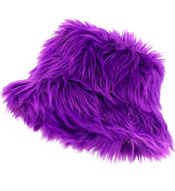 CAPPELLO A SECCHIELLO IN PELUCHE VIOLA