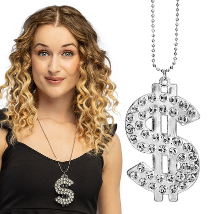 Collana Bling con dollaro in argento