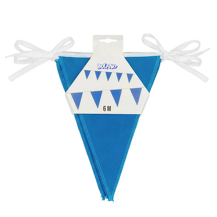 Ghirlanda di bandierine in poliestere blu (26 x 18 cm) (6 m)