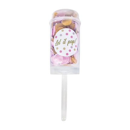 Party Popper Push Pop di carta rotondo bianco-rosa-beige